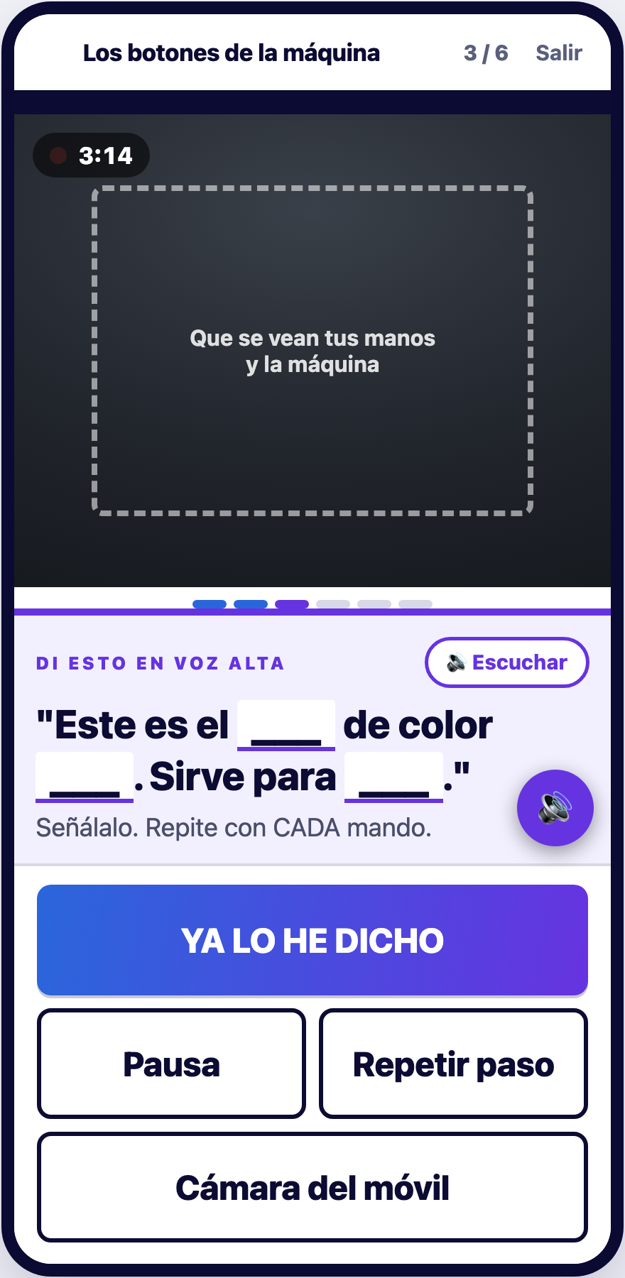 Grabando el proceso desde la app