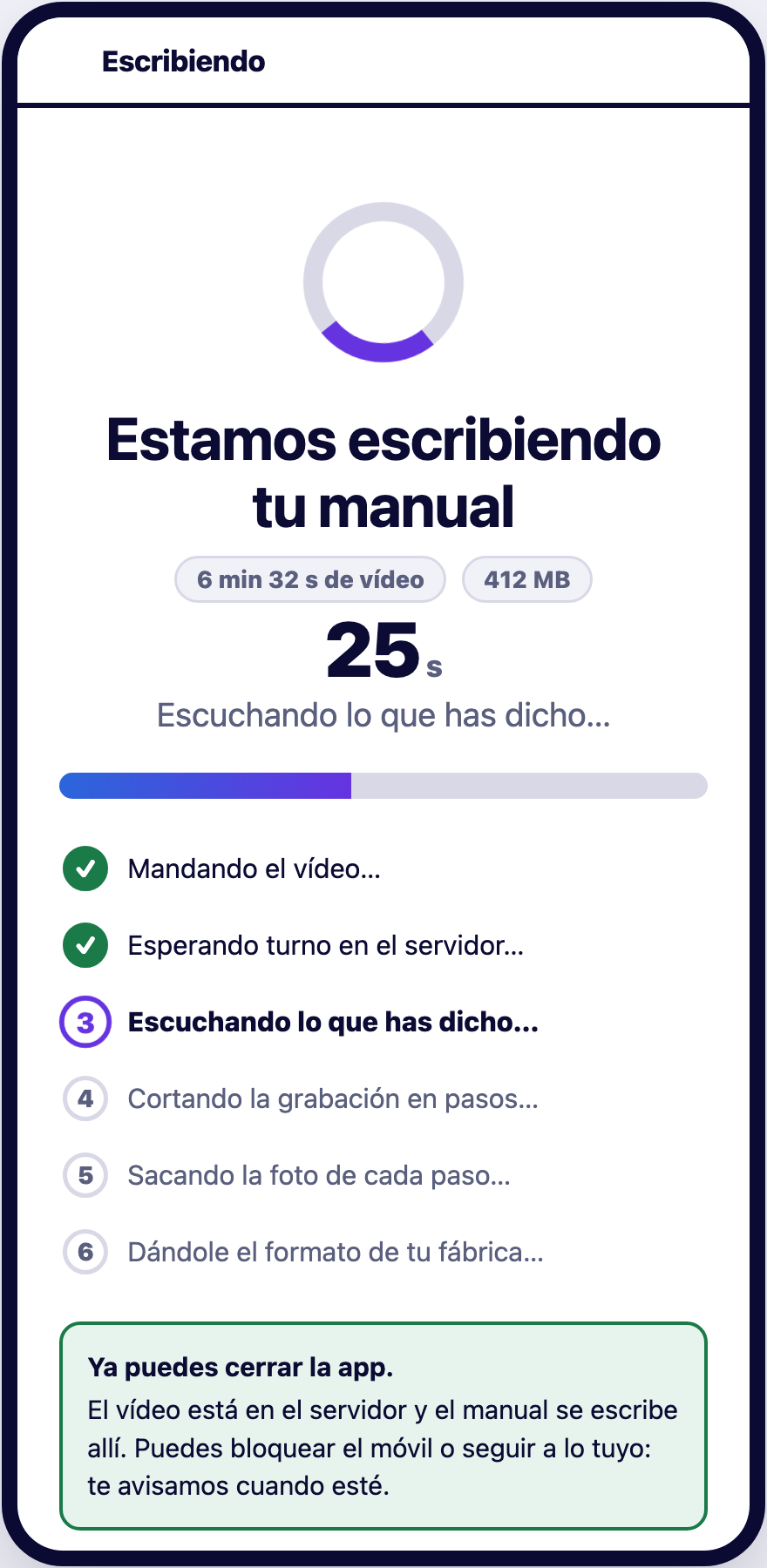 Mapealo cortando el vídeo en pasos